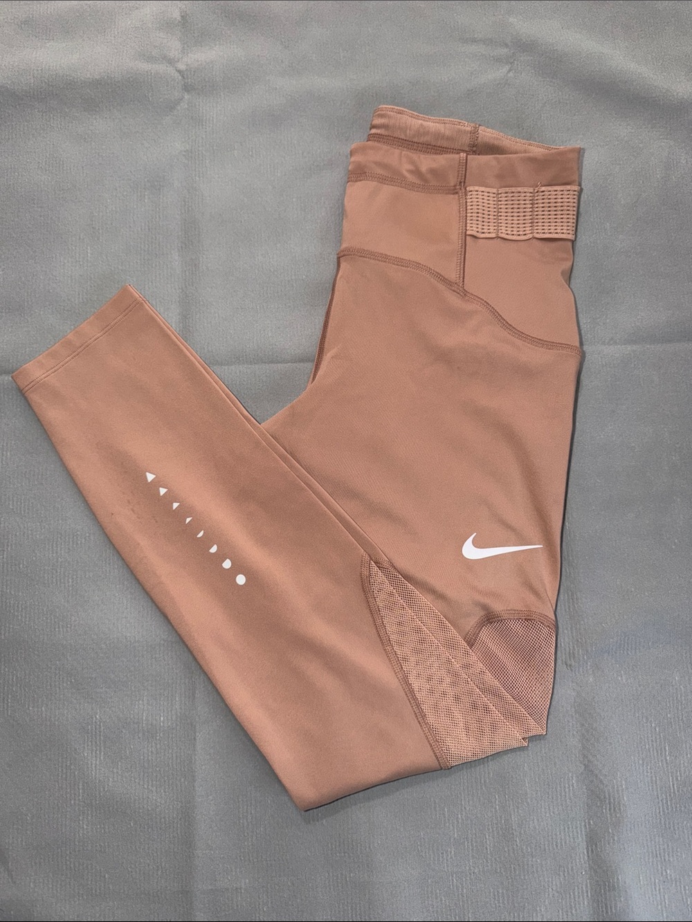 Nike Kids Rust-Tone Athletic Leggings with Mesh Panels
